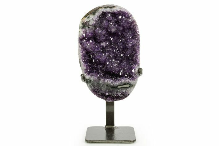 Deep-Purple Amethyst Geode With Metal Stand - Uruguay #364446